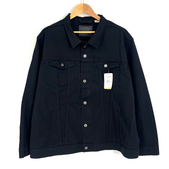 Levi Strauss Signature Gold Mens Trucker Jacket Black XXL 397600021 NWT